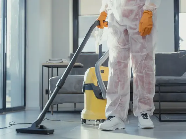 Commercial cleaner working in a facility