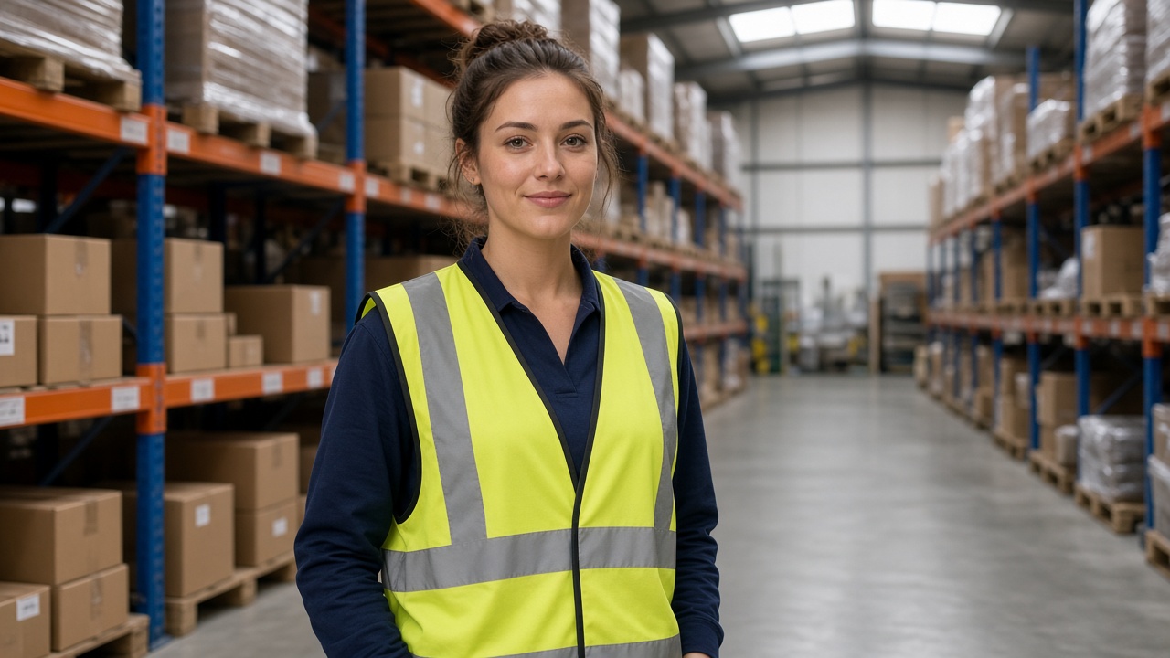 Casual warehouse worker reading a roster on a phone, illustrating casual worker rights in Australia